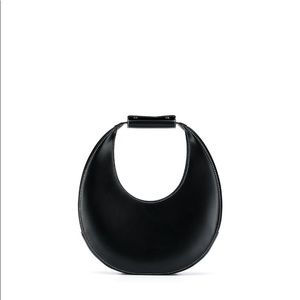 NWT Staud Largest Moon Shoulder Bag Black Supple Leather